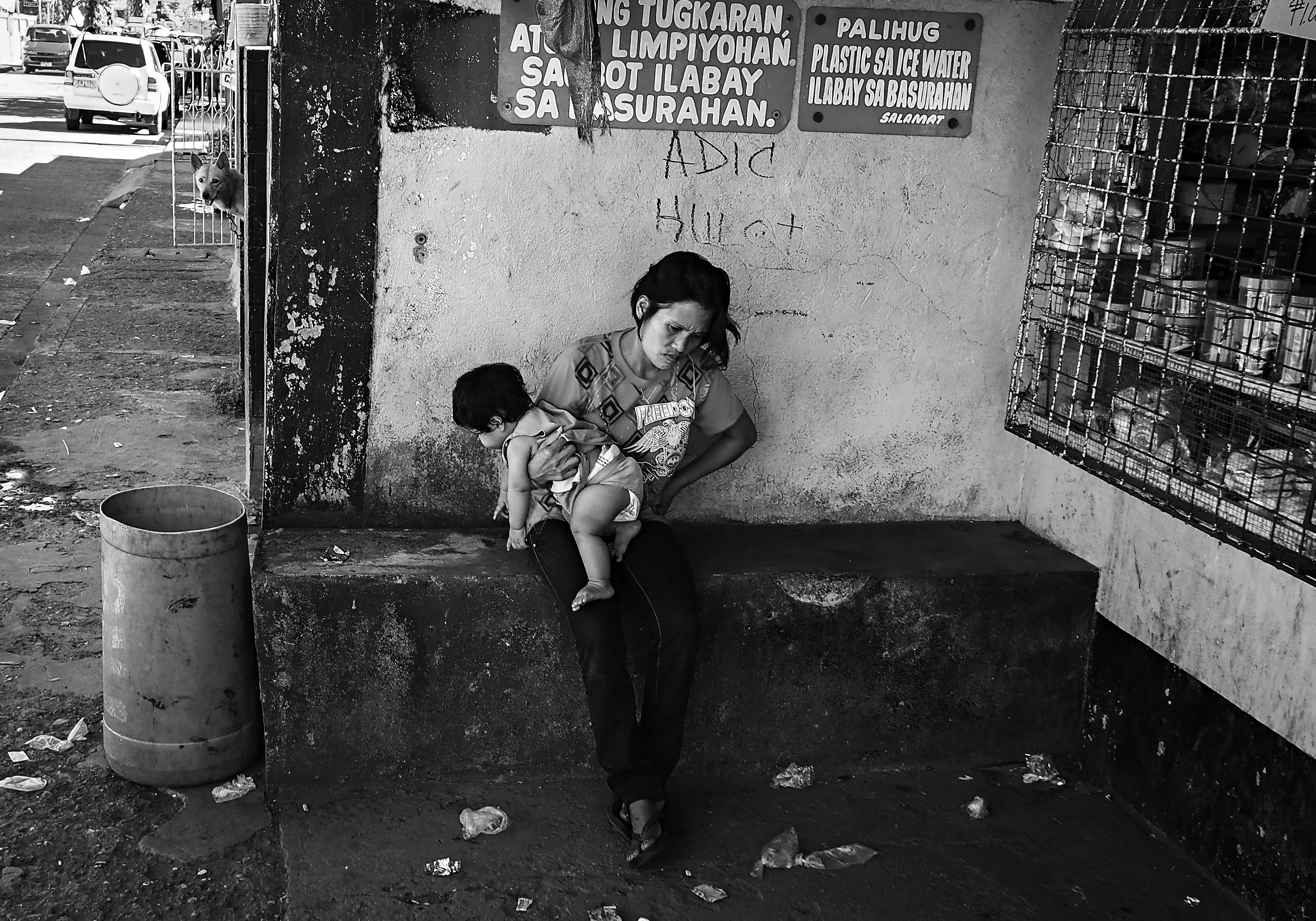 Woman with a child in Cebu, Philippines